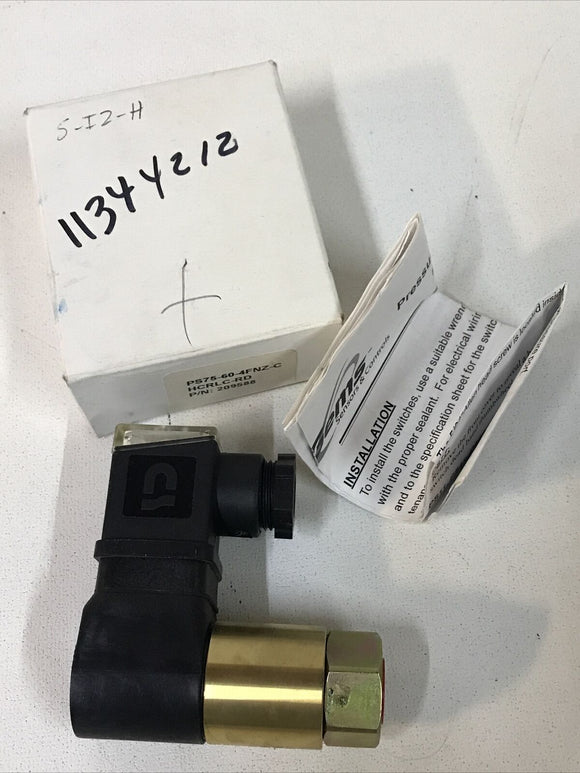 GEMS Rugged Cylindrical Pressure Switch PS75-60-4FNZ-C-HCRLC-RD P/N 209588