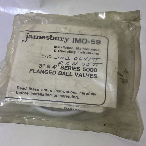 Jamesbury IMO-59 3”-4” Series 5000 Flanged Ball Valve Repair Kit RKN75TT