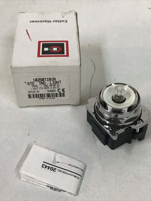 CUTLER HAMMER 10250T181N 120V 50/60HZ Indicating Pilot Light