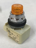 Square D 9001K2L35A Amber Illuminated Push Button 9001KM35 Ser H 24-28V AC/DC