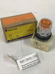 Square D 9001K1L35A Amber Illuminated Push Button 9001KM35 Ser H 24-28V AC/DC