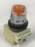 Square D 9001K1L35A Amber Illuminated Push Button 9001KM35 Ser H 24-28V AC/DC
