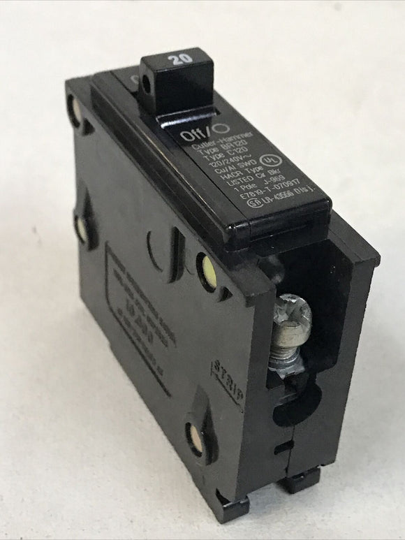 Eaton BR120 C120 120/240V 20Amp Single Pole Circuit Breaker Cutler Hammer