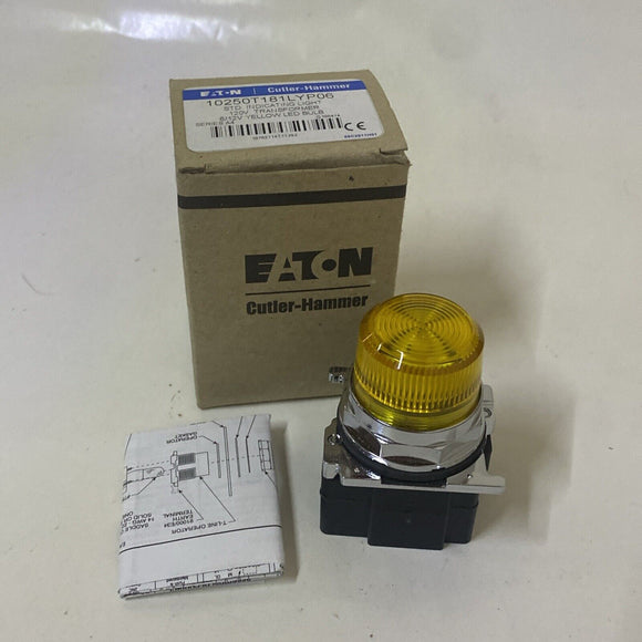 Eaton 10250T181LYP06 Pushbuttons Indicating Light 120V Trans 6/12V Yellow Bulb