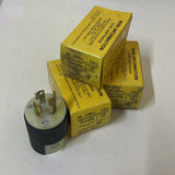 Hubbell 4720-C Twist Lock Male Dead Front Plug 15A 125V 3 Wire Lot Of 3