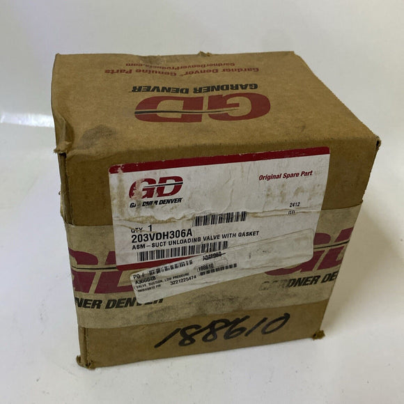GARDNER DENVER 203VDH306A SUCTION UNLOADING VALVE W/ GASKET SEALED