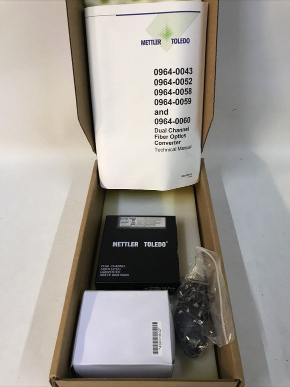 Toledo 90031500A Dual Channel Fiber Optic To RS232 Converter 12VDC
