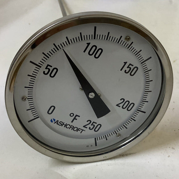 Ashcroft 50EI60E04030130 Thermometer Dial Bi-Metal 0-250F 5