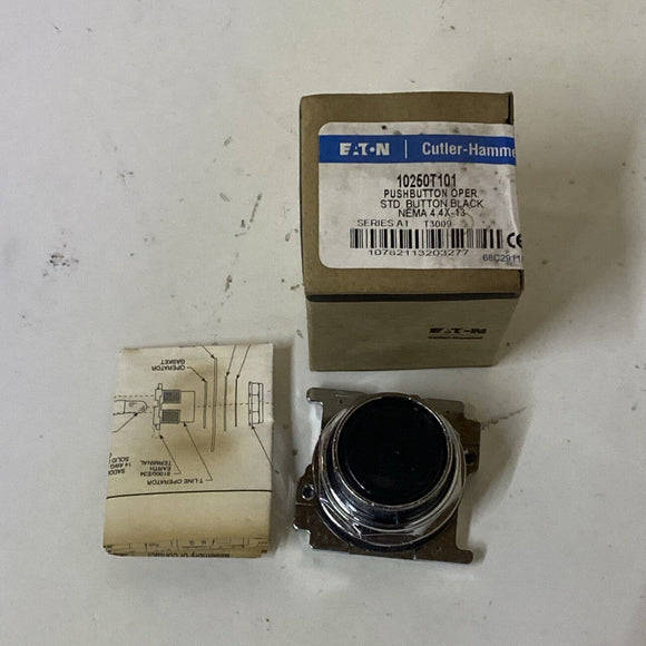 Eaton 10250T101 Push Pull Oper Std Button Black Nema 4.4X - 13 Series A1 T3009