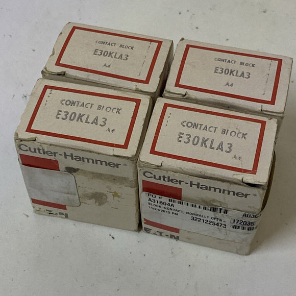 Cutler Hammer E30KLA3 Contact Block Lot of 4