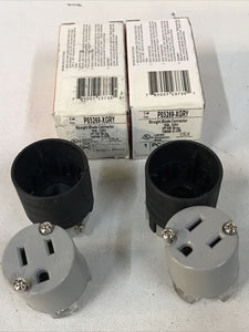 *LOT OF 2* Pass & Seymour PS5269-XGRY 5-15R Straight Blade Connector 15A 125V 2P