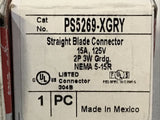 *LOT OF 2* Pass & Seymour PS5269-XGRY 5-15R Straight Blade Connector 15A 125V 2P