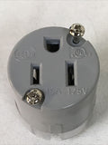 *LOT OF 2* Pass & Seymour PS5269-XGRY 5-15R Straight Blade Connector 15A 125V 2P
