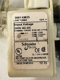 Schneider Square D 9001KM25R Ser. H 240VAC Red Push Button W/ KA1 Ser. K