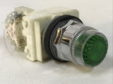 Schneider Square D 9001KM25G Ser. H 240VAC Green Push Button W/ KA1 Ser. K
