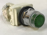 Schneider Square D 9001KM25G Ser. H 240VAC Green Push Button W/ KA1 Ser. K