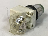 Schneider Square D 9001KM25G Ser. H 240VAC Green Push Button W/ KA1 Ser. K