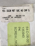 *Lot Of 200* MSC MASC0030020CP Socket Cap Screw M3 X 20mm 2 Boxes Of 100