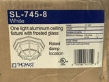 Thomas Lighting SL-745-8 Aluminum Ceiling Fixture W/ Frosted Glass 10.5 X 5 A-19