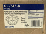 Thomas Lighting SL-745-8 Aluminum Ceiling Fixture W/ Frosted Glass 10.5 X 5 A-19