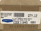 ( Box Of 12 ) Osborn 11045 2-1/2” Crimped Wire Wheel .006 X 1/4” Wide X 1/2” AH