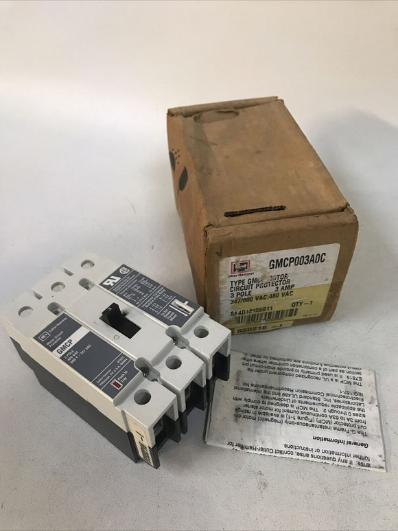 Eaton GMCP003A0C Motor Circuit Breaker 3 Pole 3A 347/600 VAC : 480 VAC