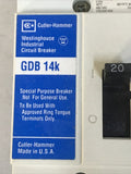 Cutler-Hammer GDB3020D, Industrial Circuit Breaker 480VAC, 125/250VDC 20A 3-Pole