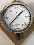 Ashcroft 60-1009-S-04L-300# 0-300 Pressure Gauge 316 Tube