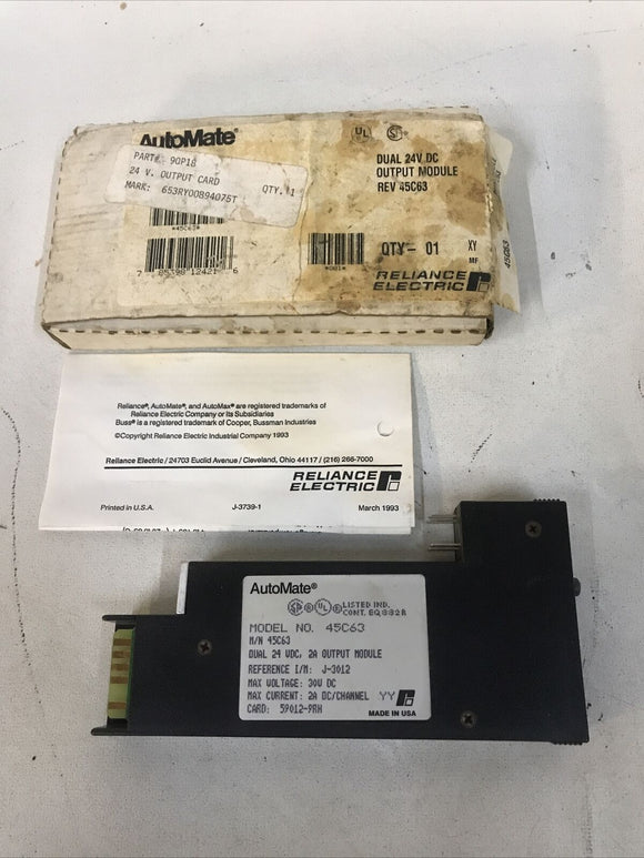 Reliance Electric AutoMate 45C63 24VDC 2 Amp Dual Output Module