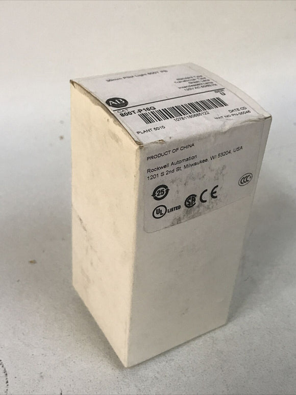 *SEALED* Allen Bradley 800T-P16G Series U 30mm Pilot Light 800RP16G