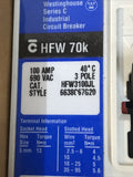Westinghouse / Cutler-Hammer HFW3100JL 100A 690VAC 3P Circuit Breaker HFW