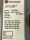 Cutler Hammer HFB3020L Circuit Breaker 20 Amp 3 Pole 600VAC Type HFB