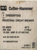 Cutler Hammer ENB3020FFGA2 Series G Industrial Circuit Breaker 20A 480VAC 3Pole
