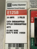 Cutler Hammer ENB3020FFGA2 Series G Industrial Circuit Breaker 20A 480VAC 3Pole