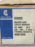 Challenger CEH3225 225A 3P 240VAC Circuit Breaker