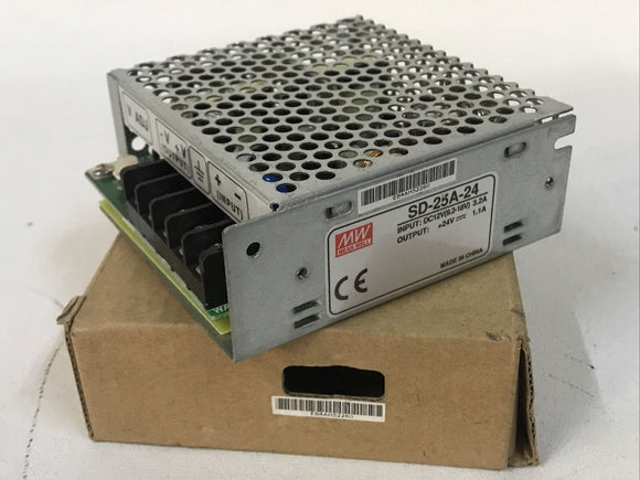 Mean Well SD-25A-24 Switching Power Supply IN:DC12V(9.2-18V) 3.2A Out: 24V 1.1A