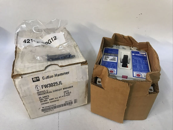 Cutler-Hammer FW3025JL FW40K 25A 3 Pole Circuit Breaker