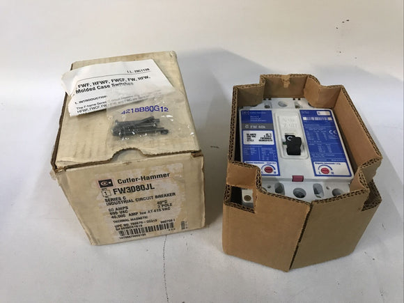 Cutler-Hammer FW3080JL FW40K 80A 3 Pole Circuit Breaker