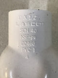 *BOX OF 50* Lasco 406-130 1" x 1/2" 90 Deg. Reducing Elbow PVC Sch 40 Slipxslip