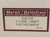 Marsh Bellofram G22705 Gauge 2-1/2", 1/4 Npt 0-60” Of H2O & KPA Lower Mount