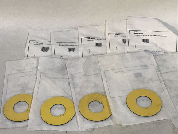 (LOT OF 10) C3 Controls LPRMYW-00 Blank Yellow Legend Button Label Plate 30mm