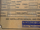 Kollmorgen EB-102-A-11-005 Brushless Servo Motor 7500 RPM 250 Hz 230V