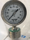 REOTEMP MS8P4AF2XP18-SDDDASXST Pressure Gauge 0-100psi 4” Dial 1/2” NPT, DC200