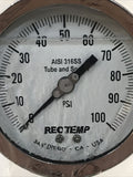 REOTEMP MS8P4AF2XP18-SDDDASXST Pressure Gauge 0-100psi 4” Dial 1/2” NPT, DC200