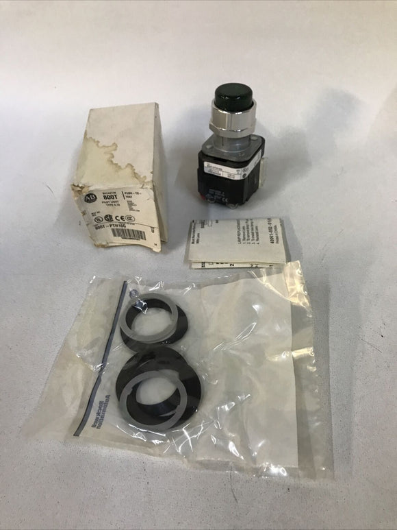 Allen Bradley 800T-PTH16G Pilot light Push to test Ser U 120V Green