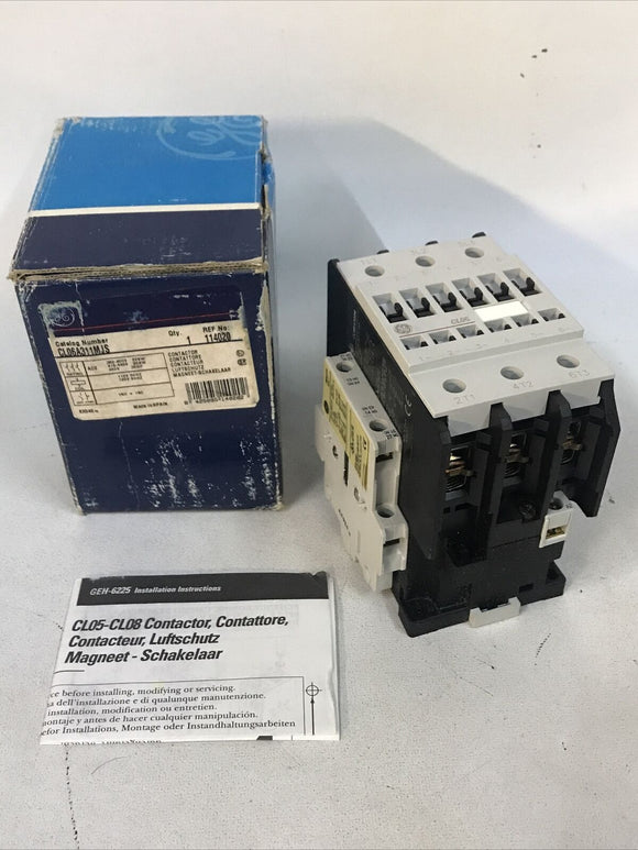 GE CL06A311MJS Contactor 3-Pole 120-V 60Hz Coil, 1-NO +1-NC Aux, 30-Hp @460V