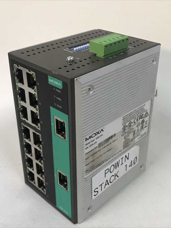 MOXA EDS-316 EDS316 Industrial Ethernet Switch Input:12/24/48VDC 16 Port