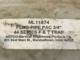 *LOT OF 4* MEPCO-Marshall ML11874 Plug-Pipe PAC 3/4” 44 Ser Float & Thermo Trap