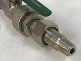 Jaguar SBVT-AB 3/8” Stabilized Tap W/ Integral Ball Valve 316SS Heat Code: 0223