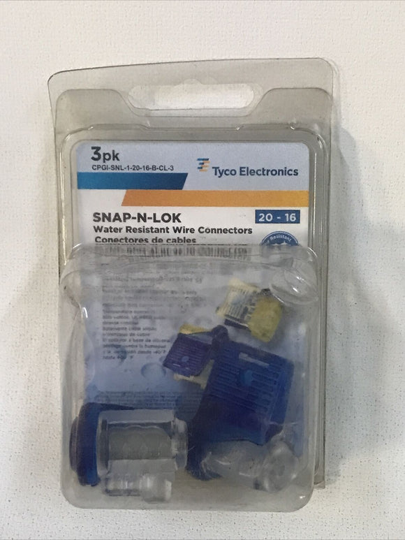 *PACK OF 2* Tyco 20-16 Snap-N-Lock Water Resistant Wire Connectors